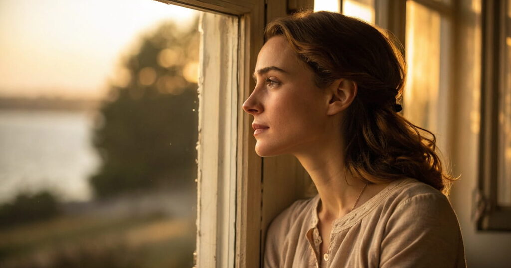 woman sitting alone thoughtfully, signs he doesn't love you anymore