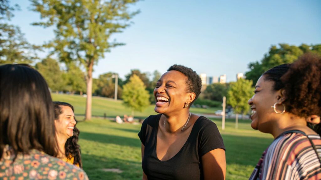 confident glowing woman with friends, how to make him jealous