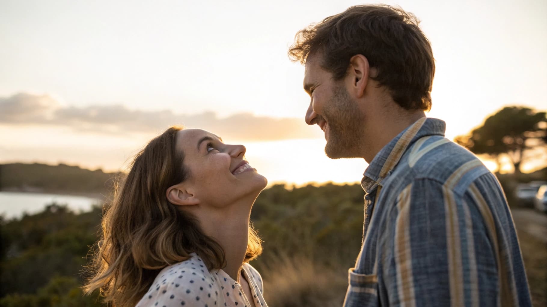 woman looking admiringly at man, trigger hero instinct