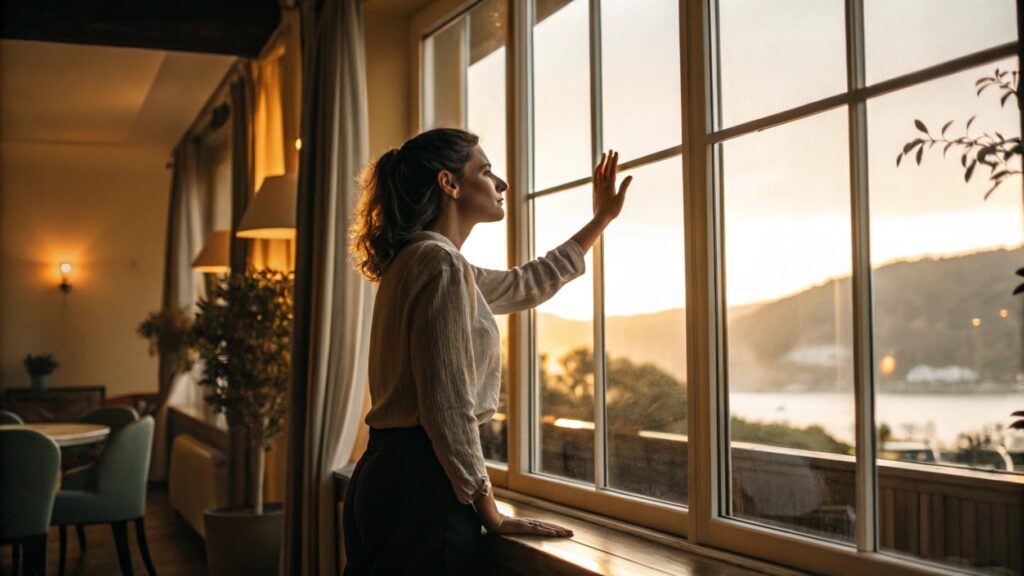 woman alone by window, why men pull away